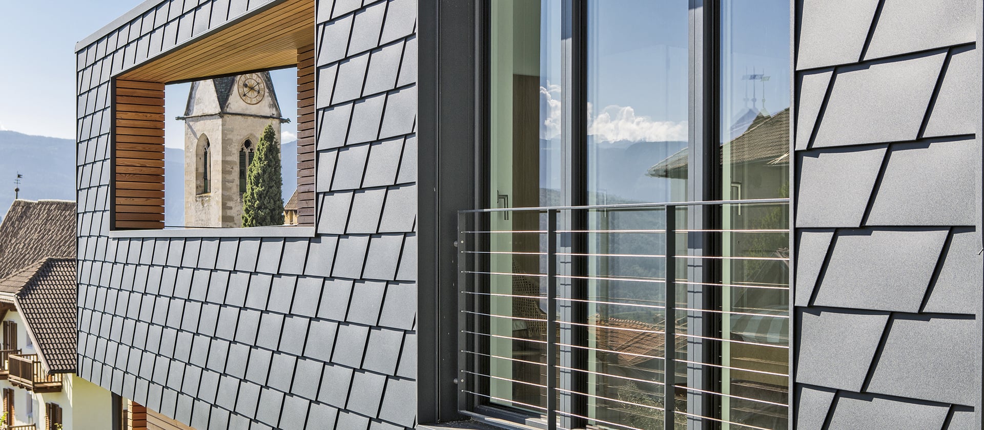 Windows and doors made of PVC-aluminium.