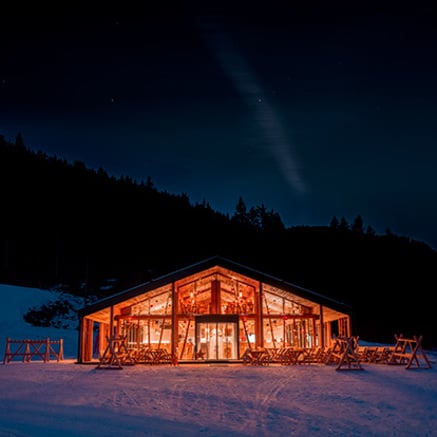 The “Zin Fux” ski hut in Sexten