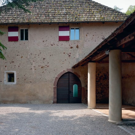 Spaces along the outer ring wall.