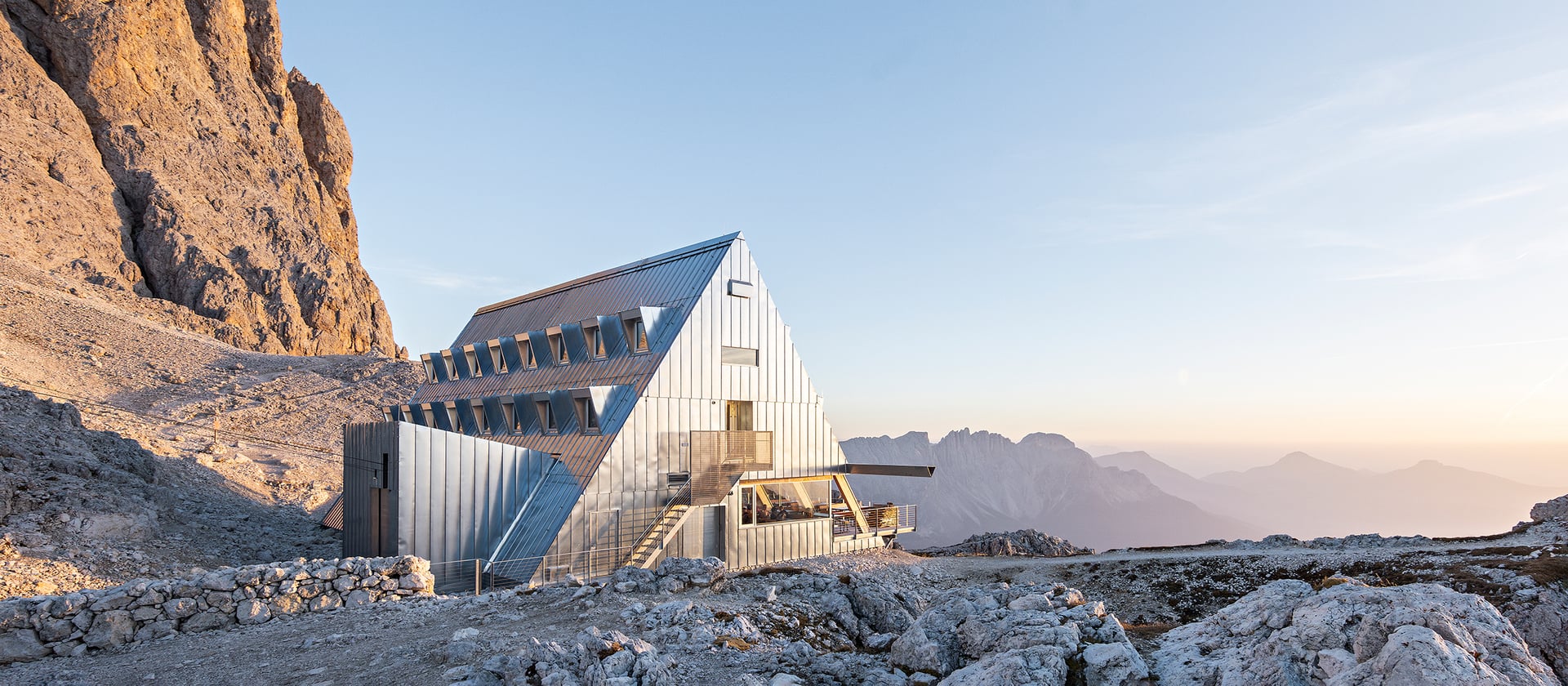Santnerpass hut in South Tyrol